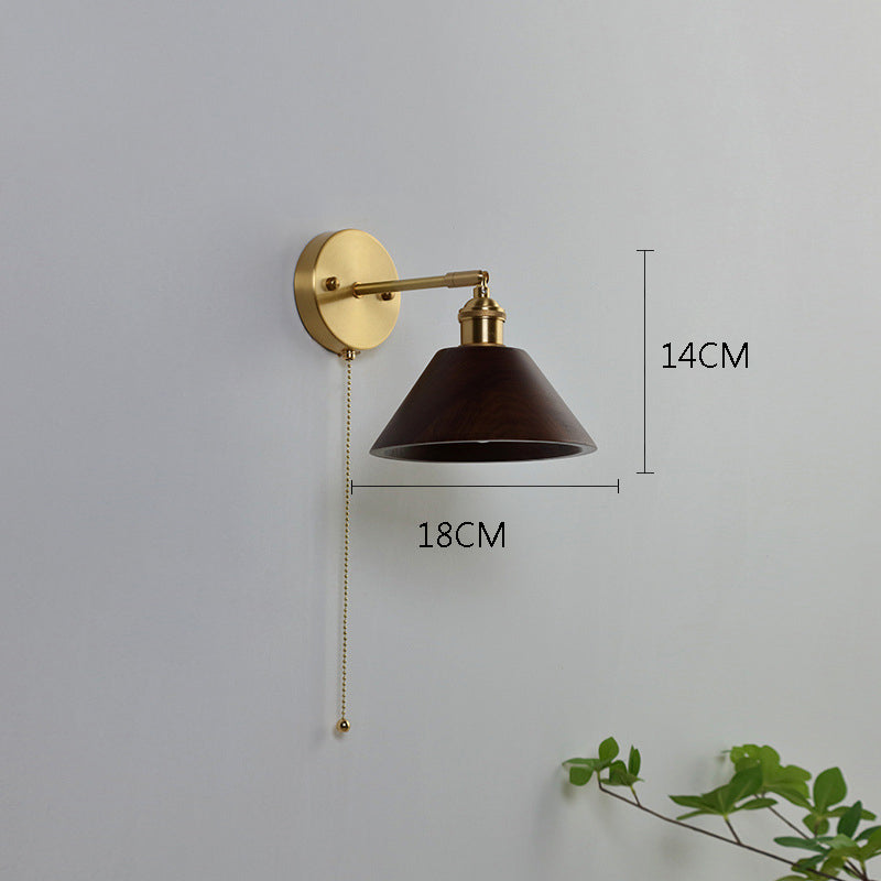 LI Black Walnut Wall Lamp