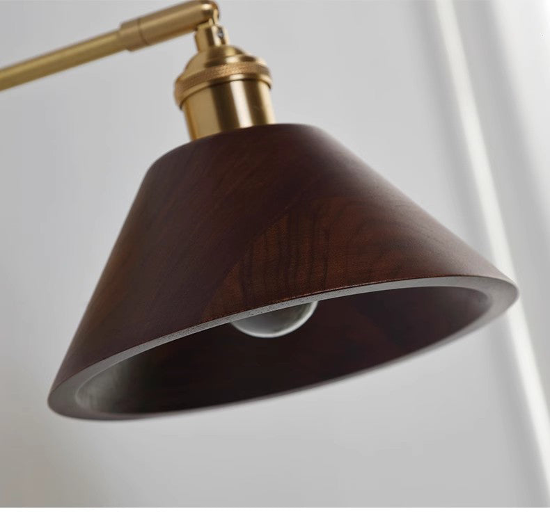 LI Black Walnut Wall Lamp