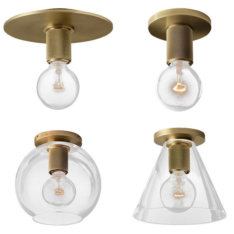 Mini Glass Brass Ceiling Light