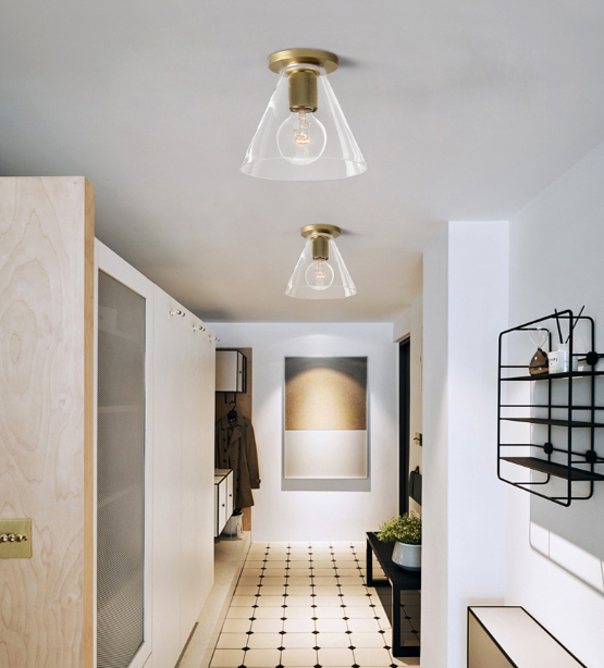 Mini Glass Brass Ceiling Light