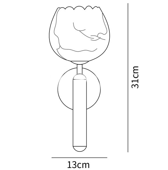 White Rose Wall Lamp