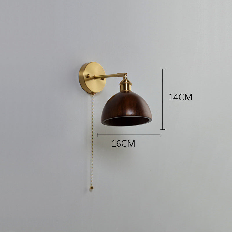 LI Black Walnut Wall Lamp