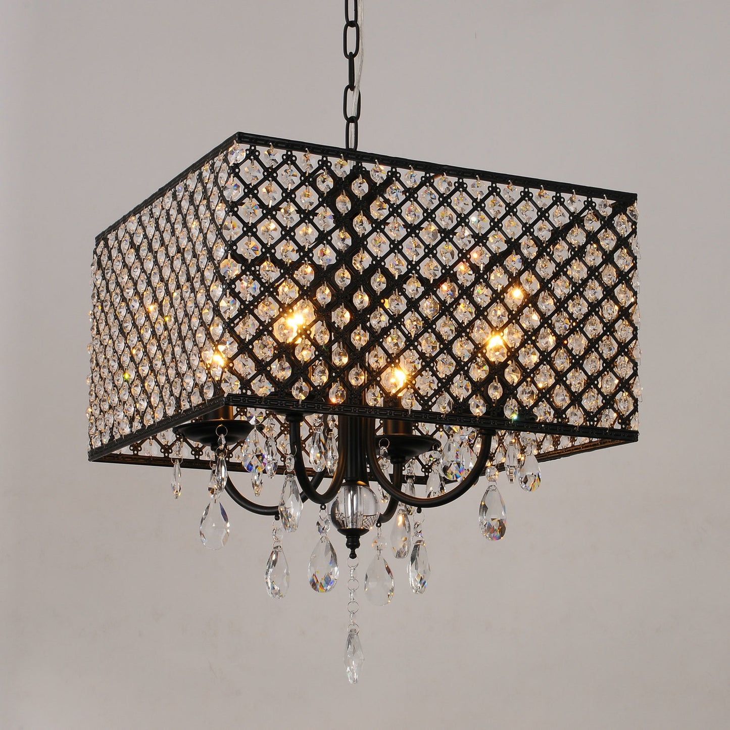 Luster Drum Crystal Chandelier Lamp
