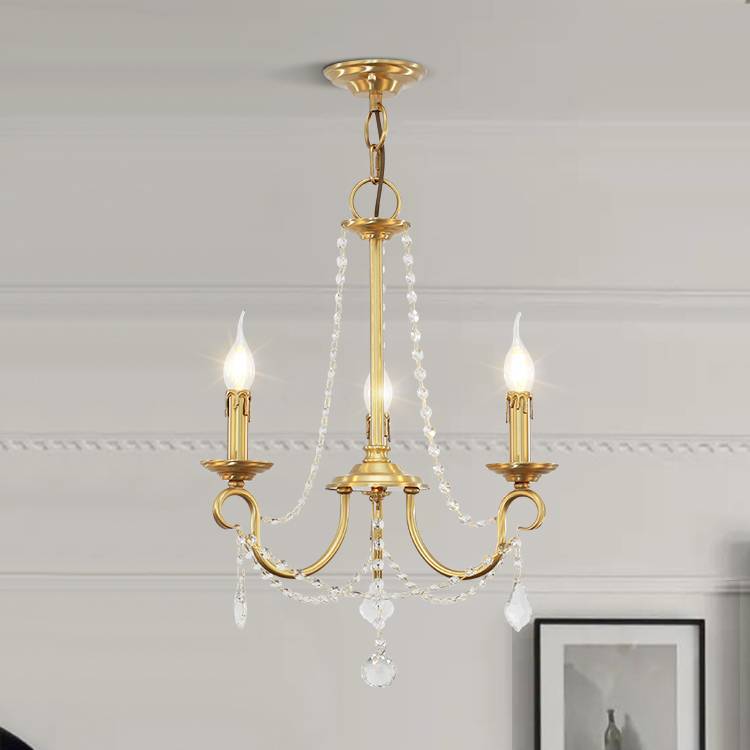 Aure Brass Crystal Chandelier Lamp