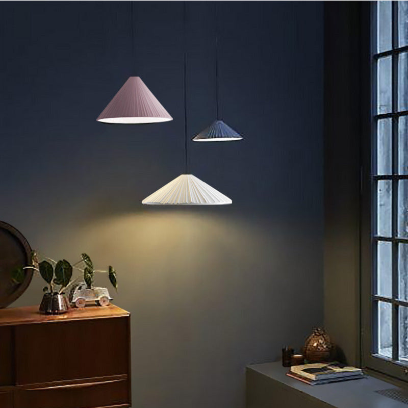 Colorful Bamboo Hat Pendant Lamp
