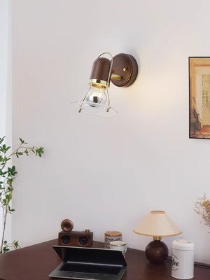 HE Vintage Walnut Wall Lamp