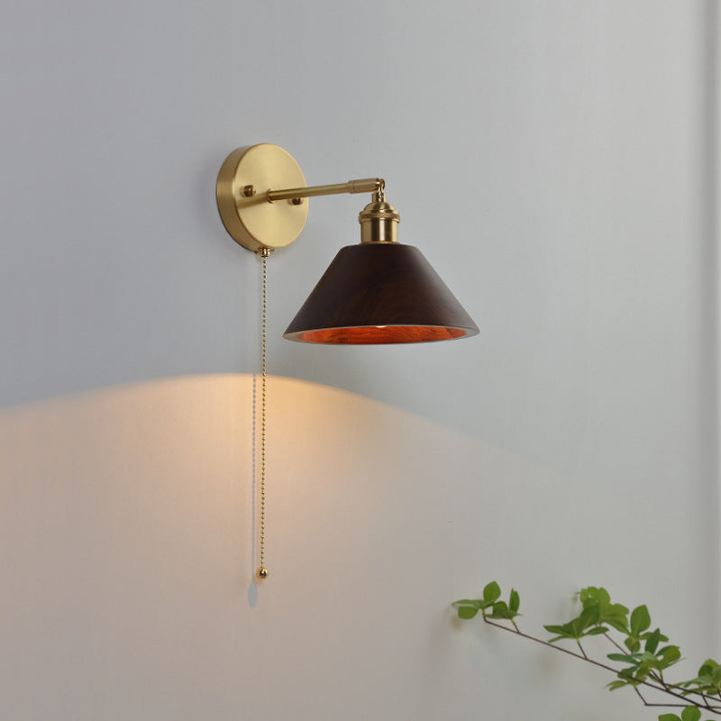 LI Black Walnut Wall Lamp