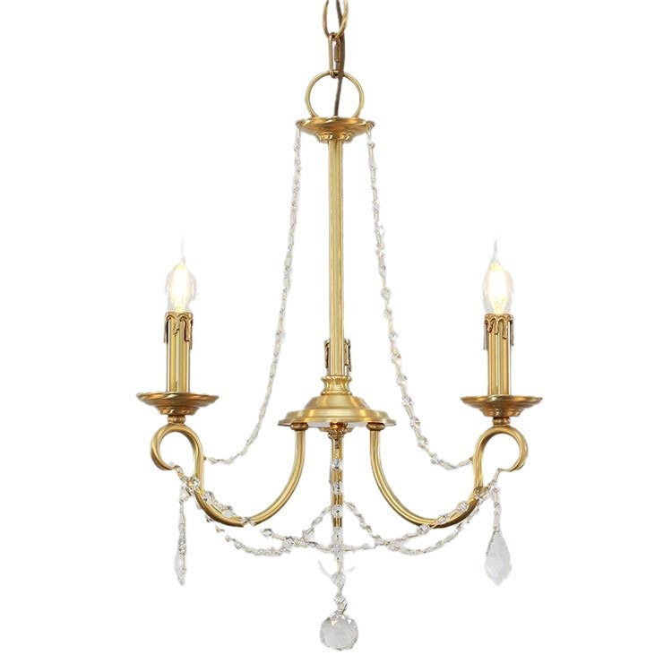 Aure Brass Crystal Chandelier Lamp