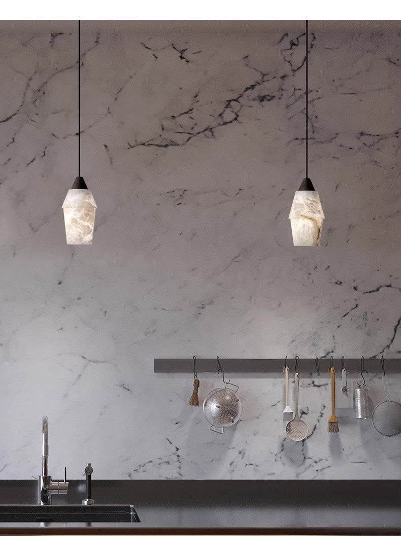 Ako Brass Marble Pendant Light