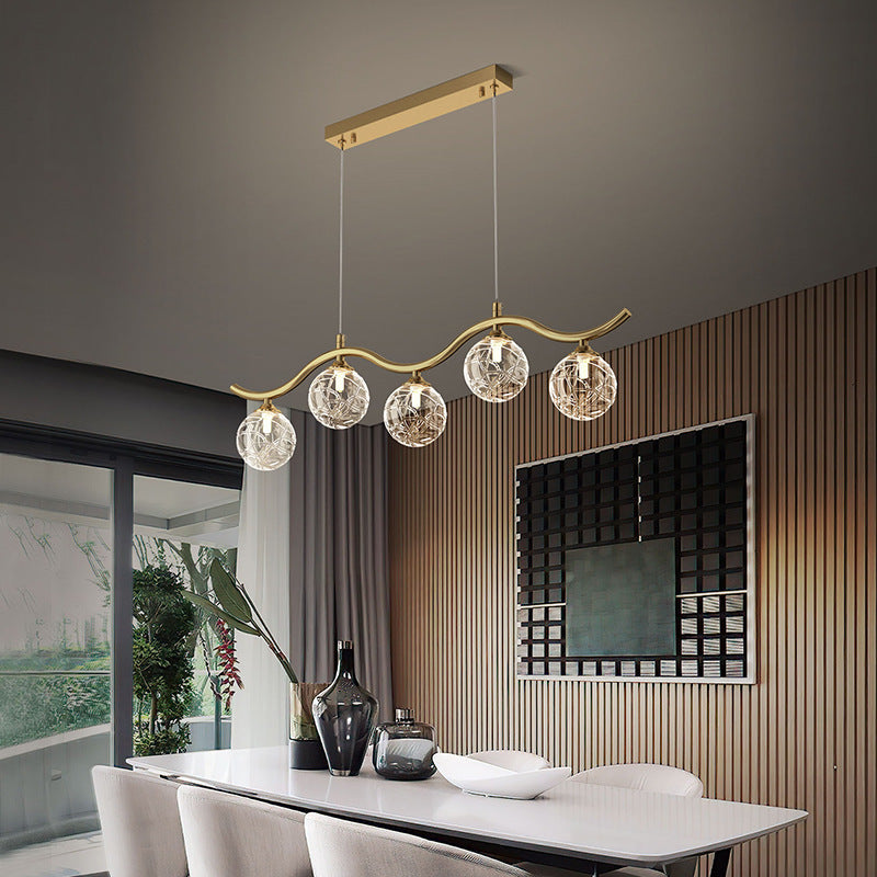 Corrugated Crystal Chandelier