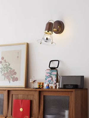 HE Vintage Walnut Wall Lamp