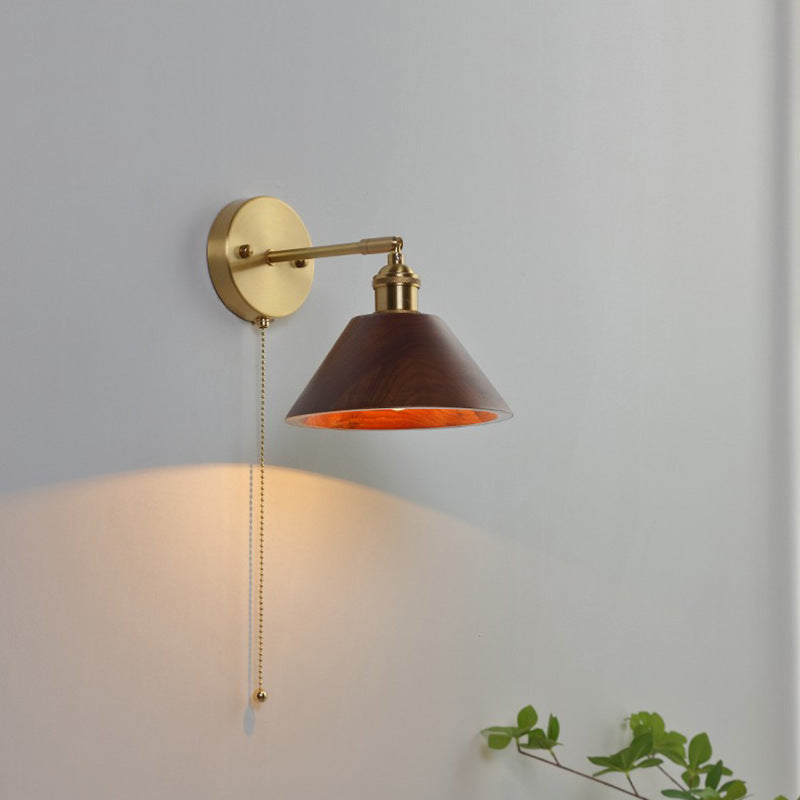 LI Black Walnut Wall Lamp