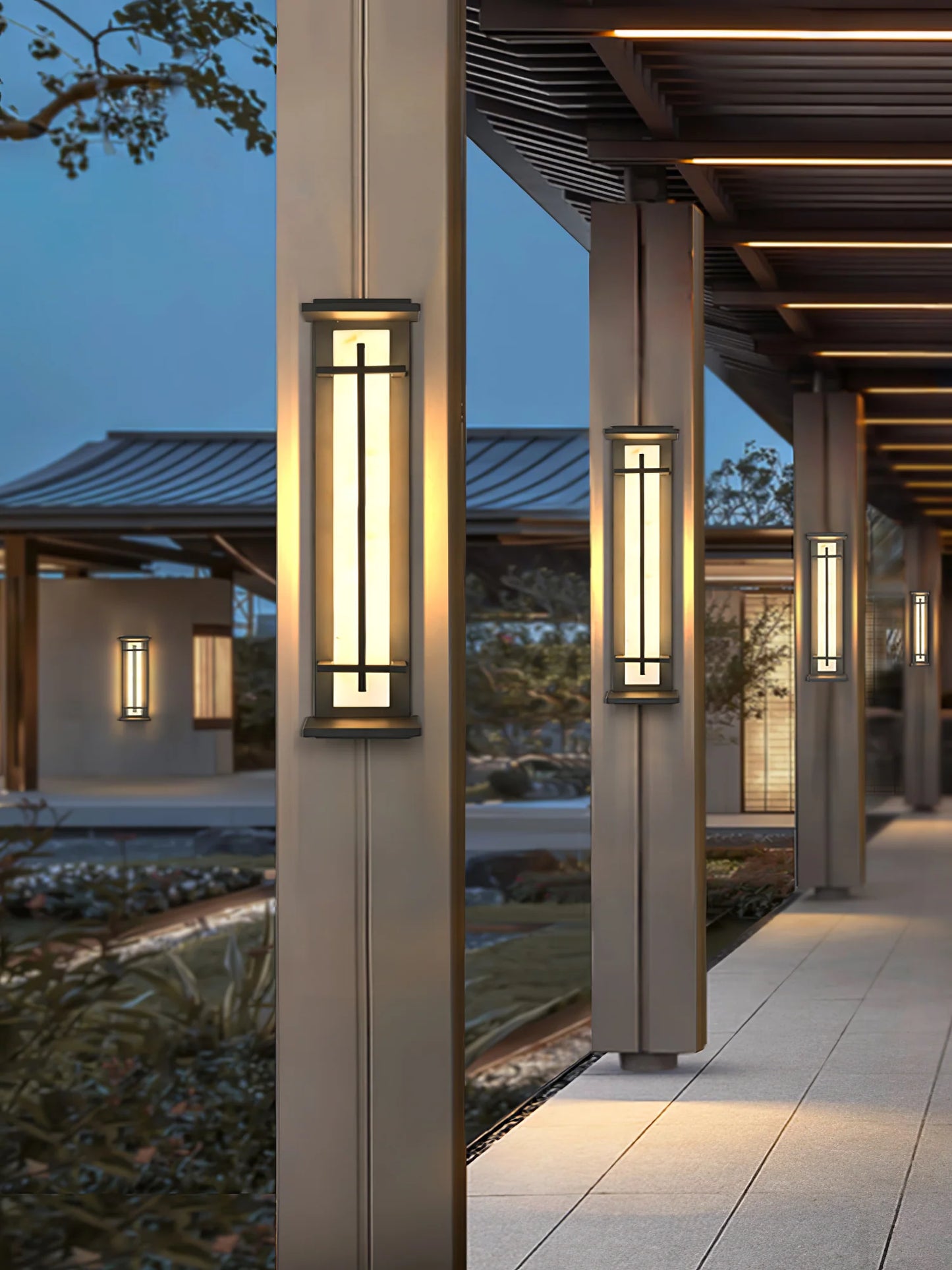 Square Strip Outdoor Wall Lamp