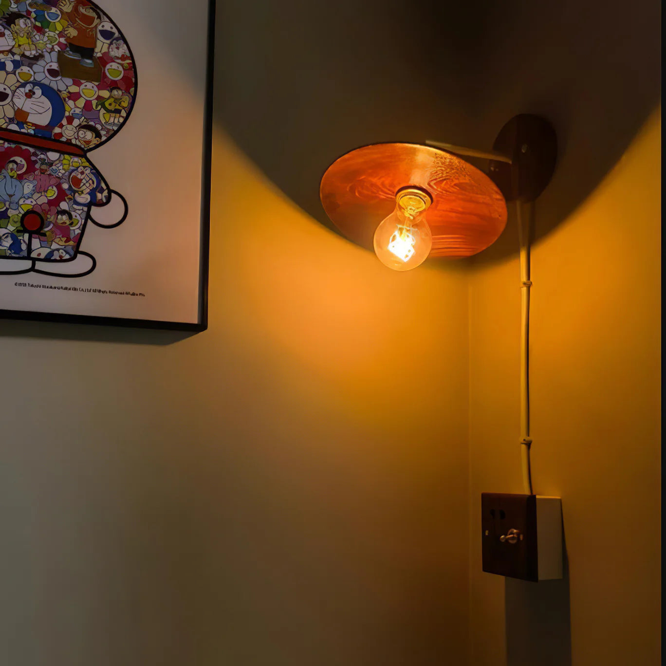 Horn Wood Wall Lamp