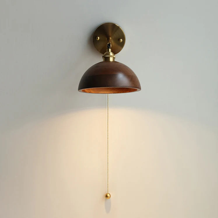 LI Black Walnut Wall Lamp