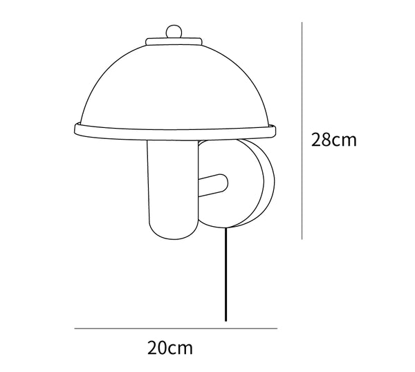 Walnut And Mushroom Wall Lamp