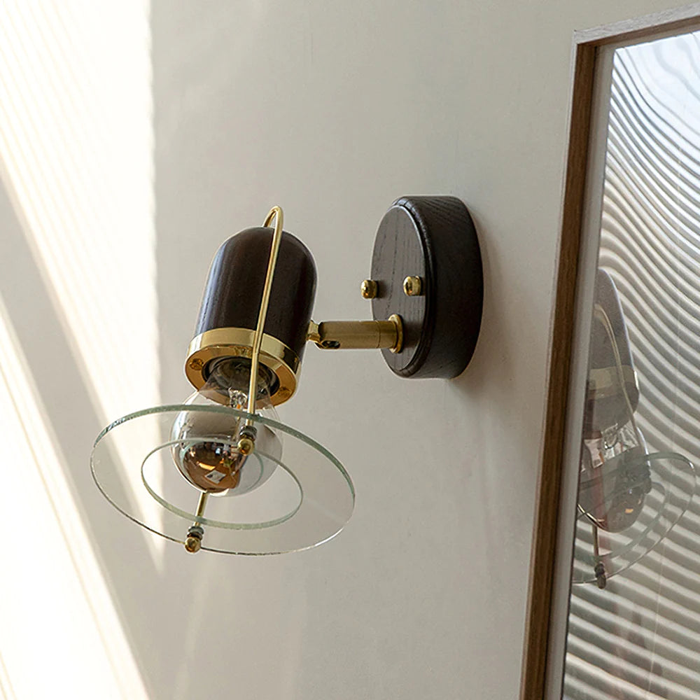 HE Vintage Walnut Wall Lamp
