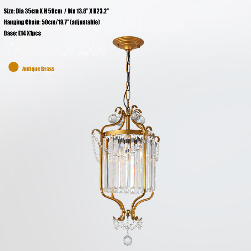 Modernism Cage Hanging Ceiling Lamp with Crystal Shade