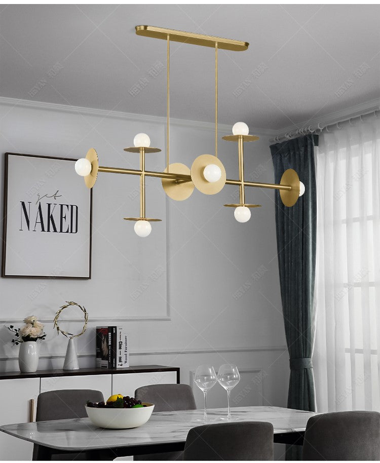 Nordic 8-Light Linear Chandelier Light