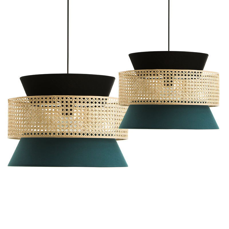 3-Tier Rattan Abstract Lightshade pendant