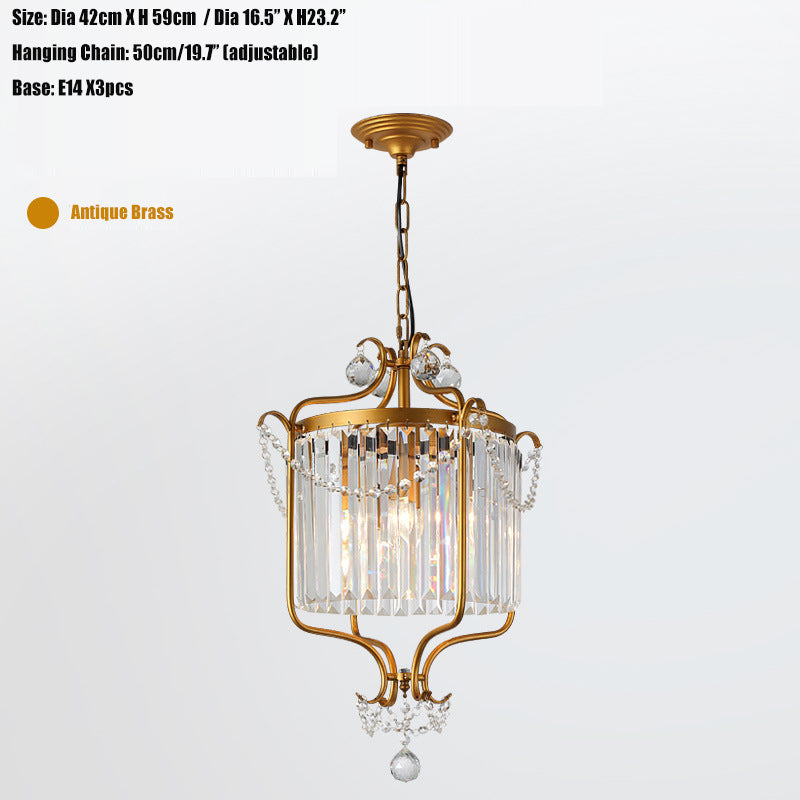 Modernism Cage Hanging Ceiling Lamp with Crystal Shade