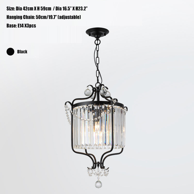 Modernism Cage Hanging Ceiling Lamp with Crystal Shade