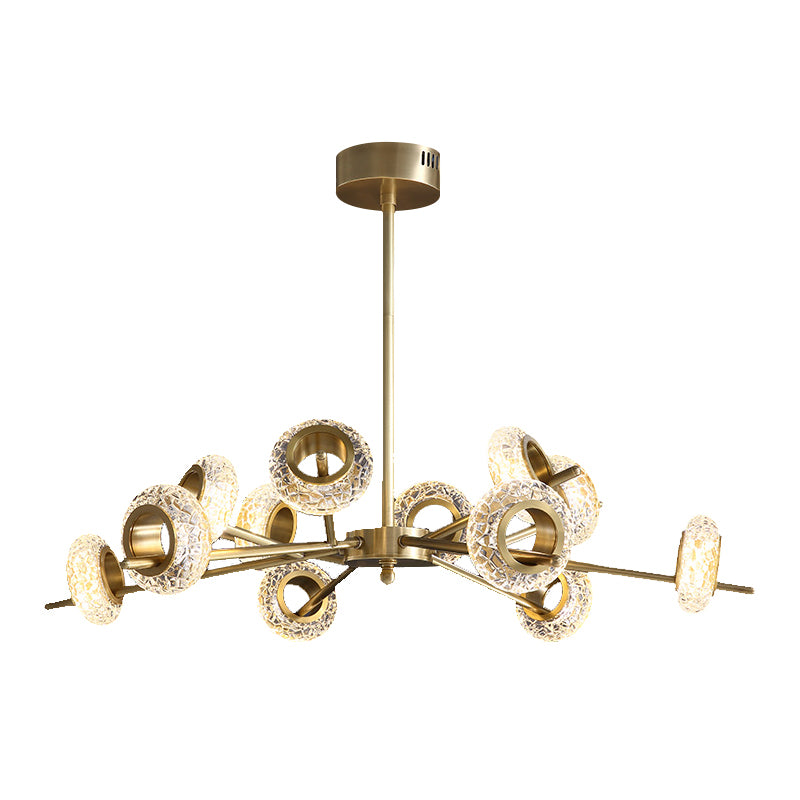LED Crystal Brass Chandelier