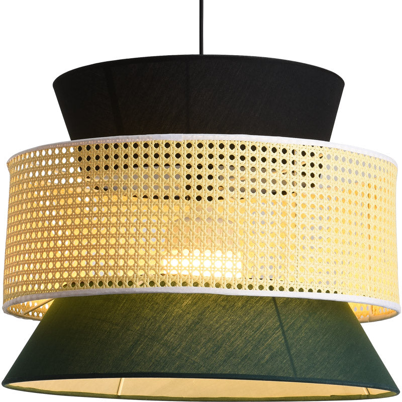 3-Tier Rattan Abstract Lightshade pendant