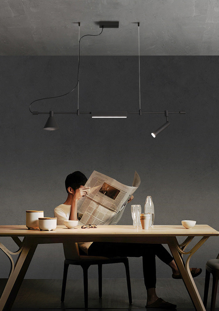 Horizontal LED Linear Light Pendant for Kitchen Island, Office