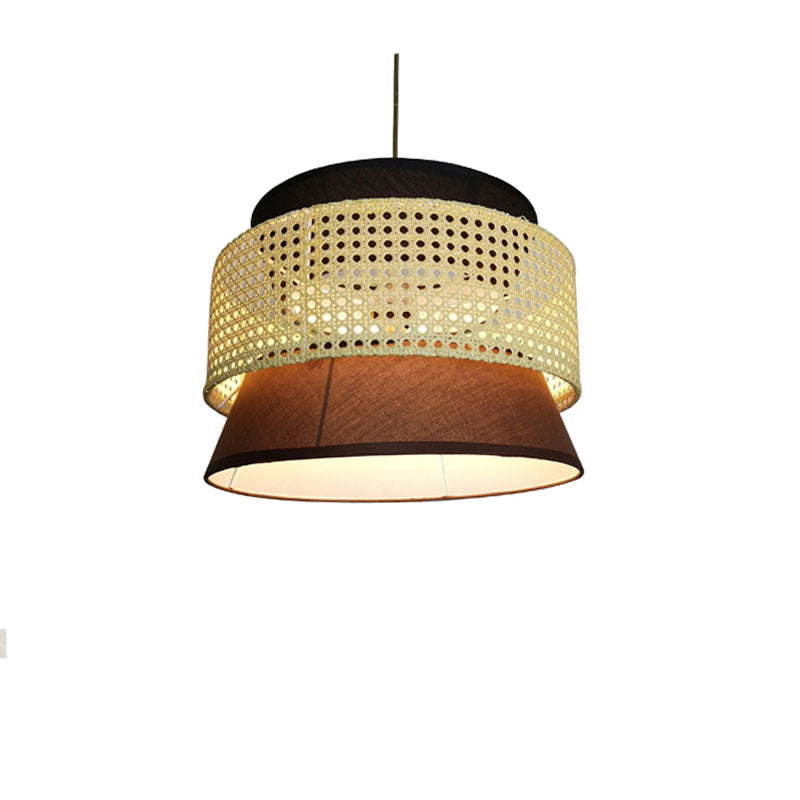 3-Tier Rattan Abstract Lightshade pendant