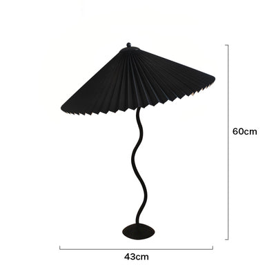 White Pleated Vintage Table Lamp
