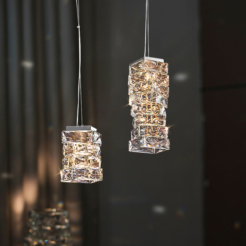Spiral Crystal Cylinder Pendant Lamp