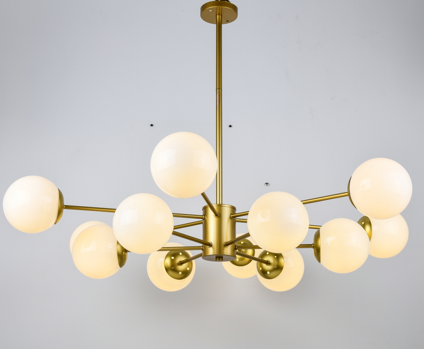 Karrington Glass Ball Brass Chandelier