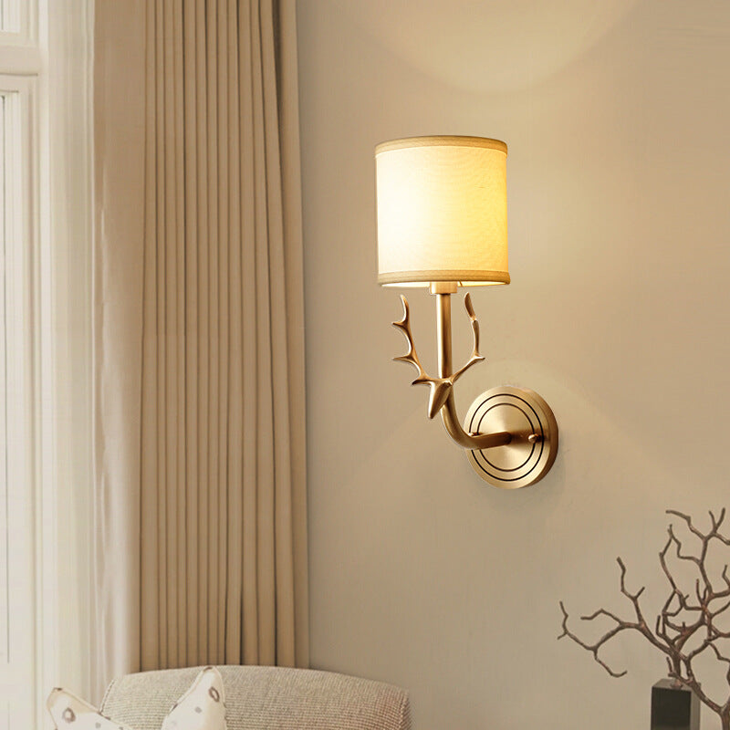 Deer Head Corporal Bronze Wall Lamp