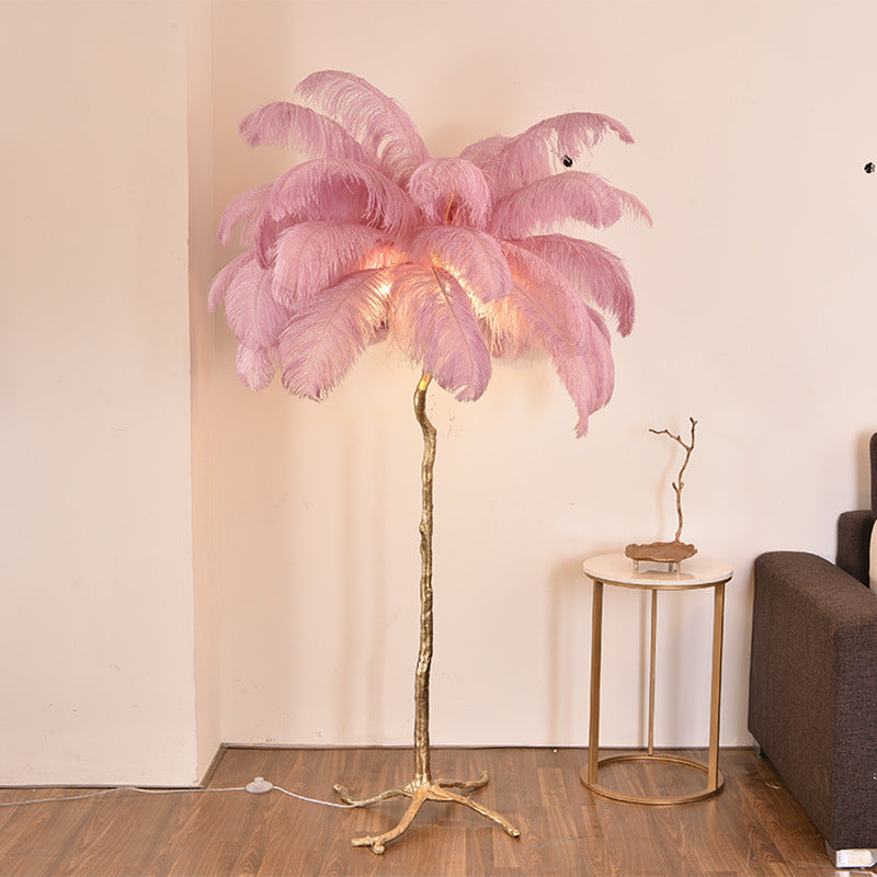 Ostrich Feather Floor Lamp