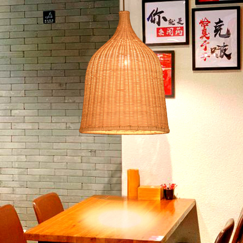 Rattan pendant light fixture