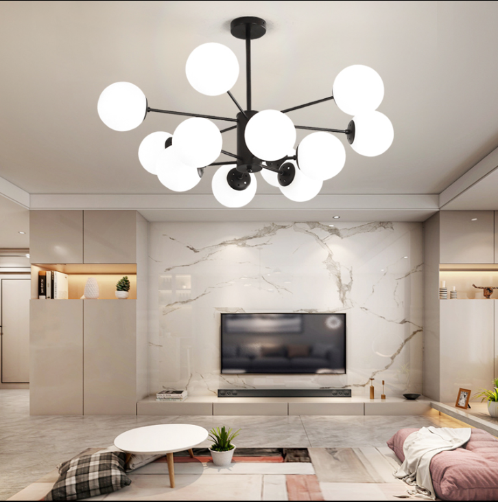 Karrington Glass Ball Brass Chandelier