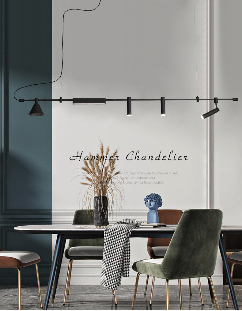 Horizontal LED Linear Light Pendant for Kitchen Island, Office