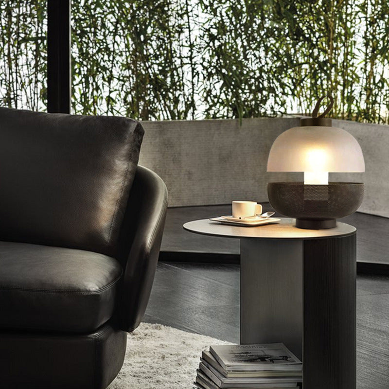 Frosted Glass Black Table Lamp