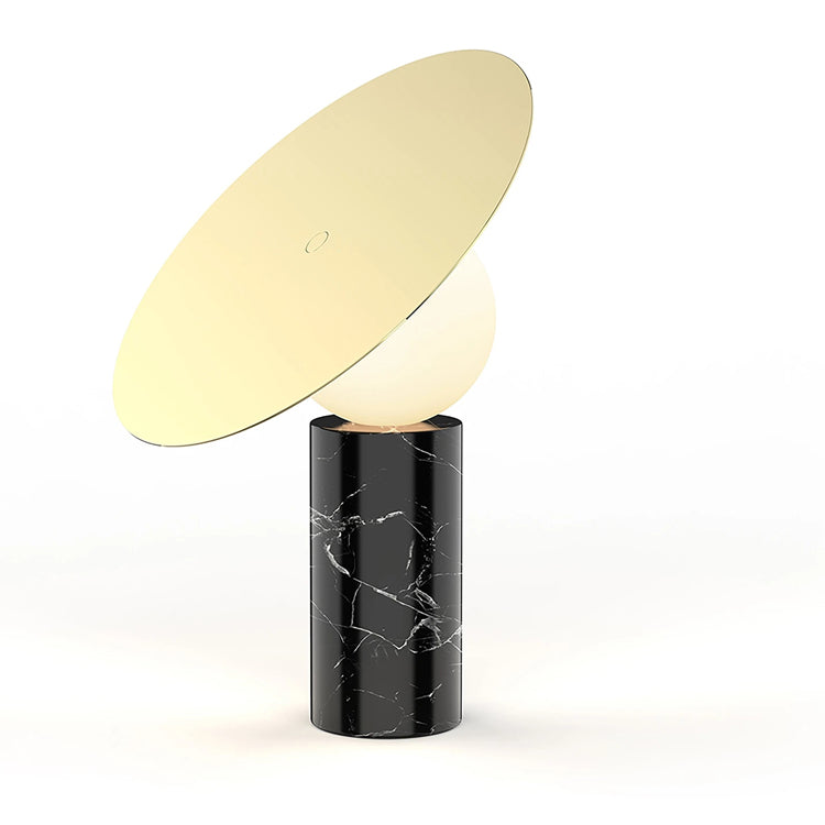 Bola Disc Table Lamp in Marquina Marble