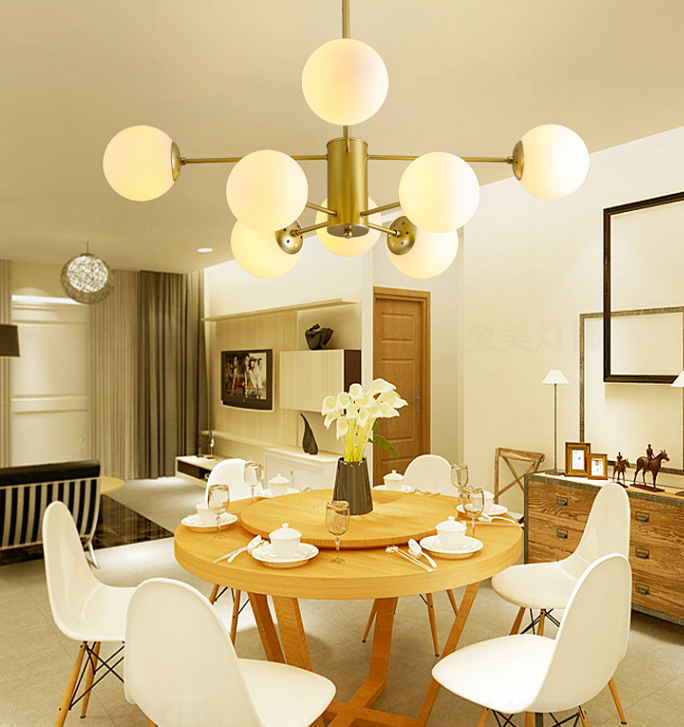 Karrington Glass Ball Brass Chandelier