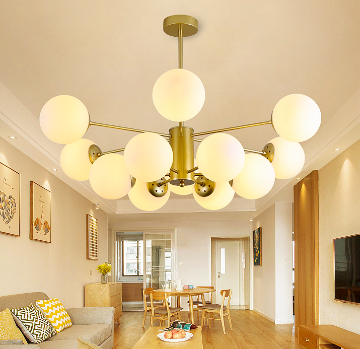 Karrington Glass Ball Brass Chandelier