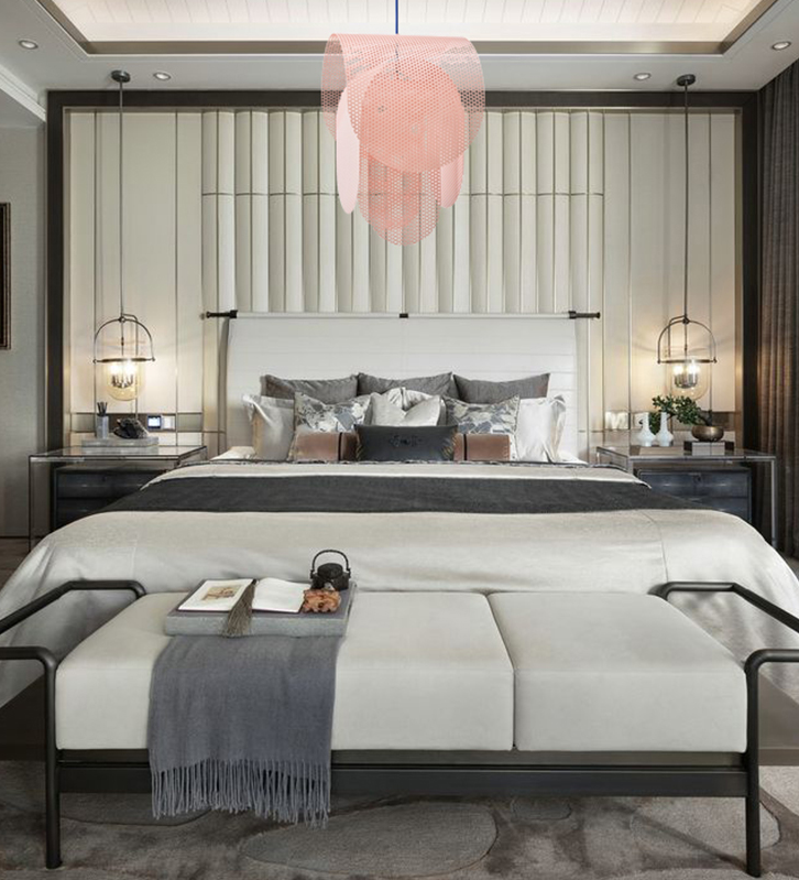 Perforated metal pendant light