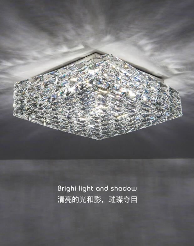 Square Crystal Icy Ceiling Flushmount