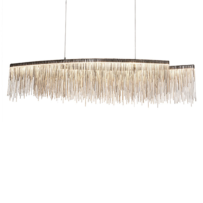 Aluminum chain Stream chandelier