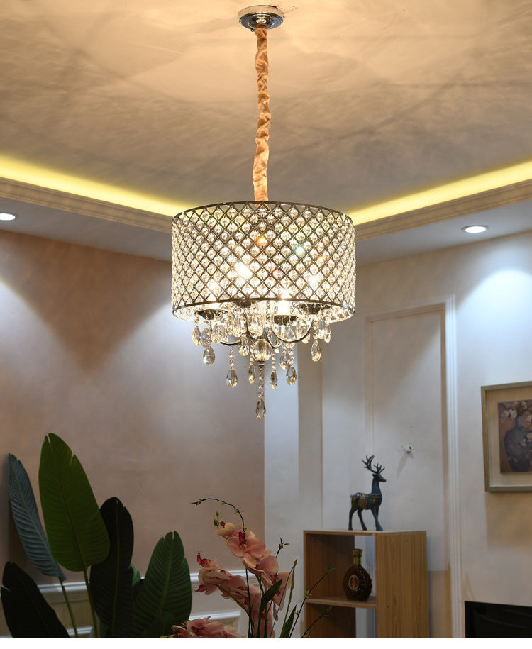 Luster Drum Crystal Chandelier Lamp