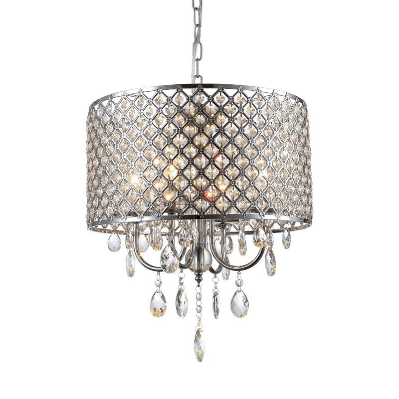 Luster Drum Crystal Chandelier Lamp