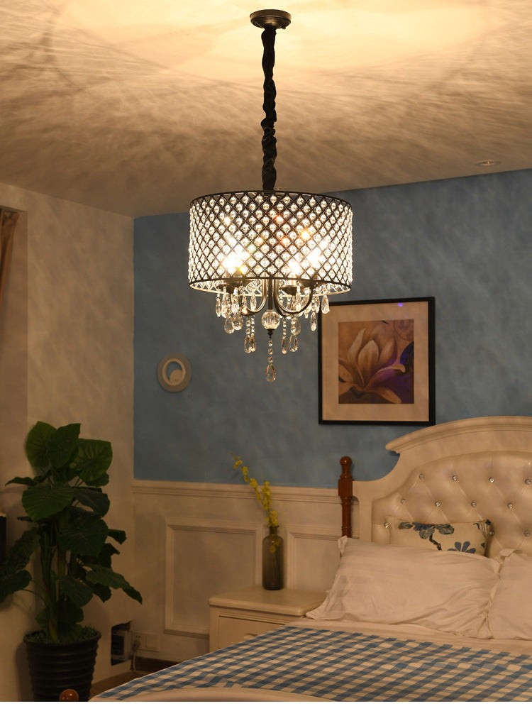 Luster Drum Crystal Chandelier Lamp