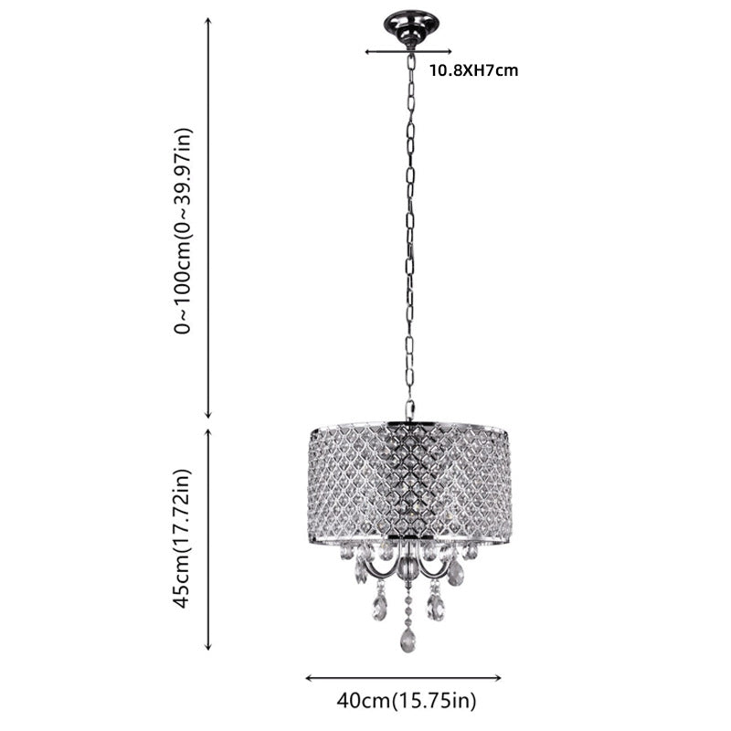 Luster Drum Crystal Chandelier Lamp