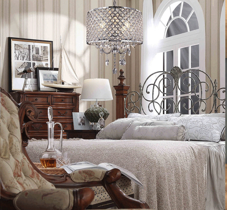 Luster Drum Crystal Chandelier Lamp